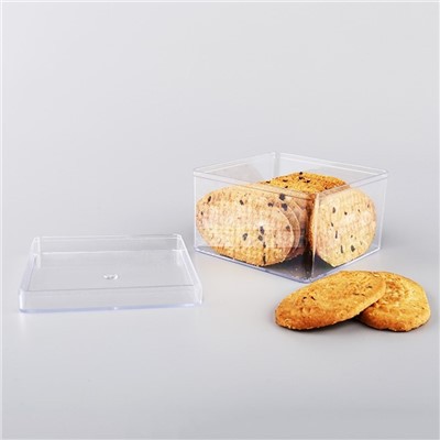 Cutie pătrată de bomboane din plastic de 500 g